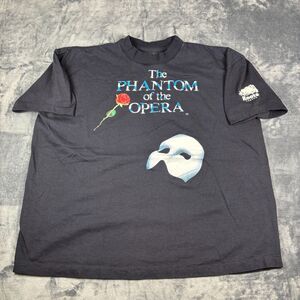 Vintage 1986 Phantom of‎ the Opera Roots Canada T-Shirt XL Black Theater Graphic